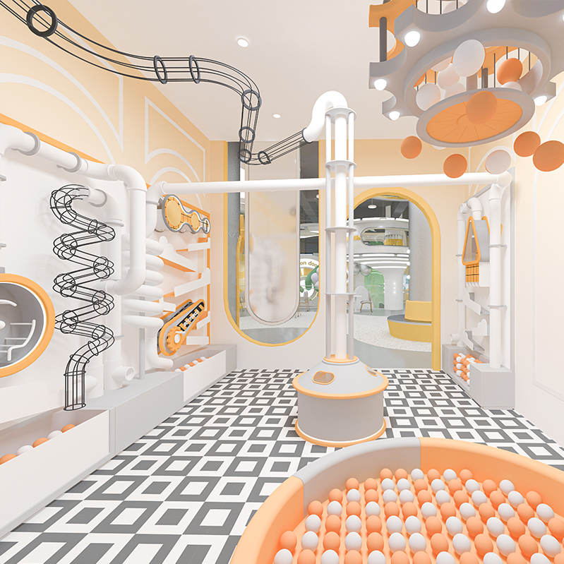 High-quality Interactive Indoor Playground Soft Play Equipment for Children's Entertainment Featuring a Simulated Restaurant