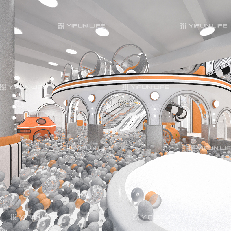 Custom Indoor Children's Playground Interactive Play Area Racing Car Ball Pool Restaurant