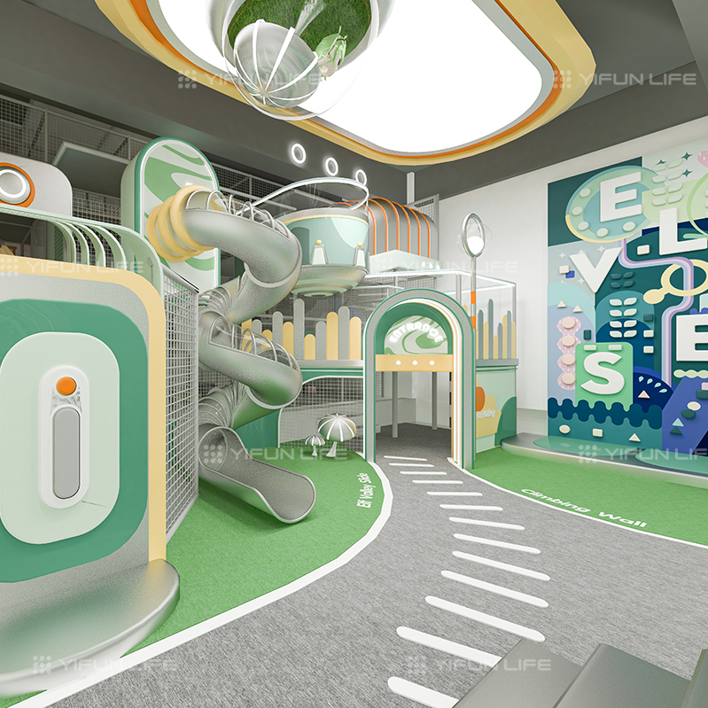 High-quality Interactive Indoor Playground Soft Play Equipment for Children's Entertainment Featuring a Simulated Restaurant