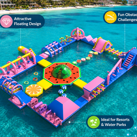 Commercial Modular Inflatable Water Park with Slides and Obstacle Course