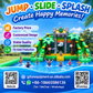 Commercial Jungle Dinosaur Theme Inflatable Water Slide with Splash Pool
